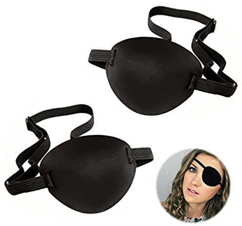 AWAVM - Benda per occhi, 2 pezzi, benda per occhio medico, per ambliopia, per occhi sinistro o destro, colore nero