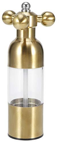 Edelstahl Pfeffermühle, Verstellbar Salz Gewürzmühle Schleifwerkzeug, Küchenhelfer zum Würzen, Mahlen, Kochen(Gold)
