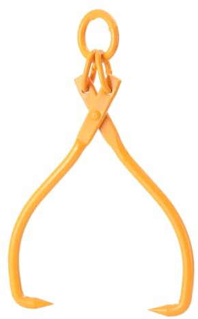 ECUTEE Log Skidding Tongs 16 Inch Logging Tong 2 Claw Log Grapple Lifting Tongs Log Grabs with Ring Timber Lifting Tongs for Logging Forestry Grappling Firewood Fire Log, Heavy Duty Steel Log Grabber