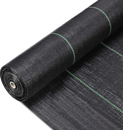5 x 50FT Malla Antihierbas, 90g/m² Tela Geotextil para Control de Maleza Permeable al Agua Anti-UV Barreras contra Malezas