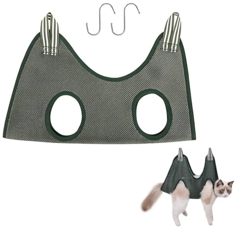 EORPAVU Forniture per doccia e bagno cani,Amaca per toelettatura cani e gatti, borsa per toelettatura animali, articoli per animali di piccola e media taglia (verde, taglia L)