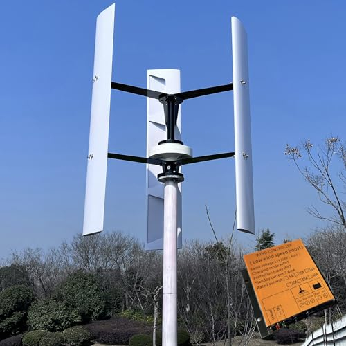 ZHOZHUT 2000W 3000W Aerogenerador Eje Vertical Turbina Eolica 12V 24V 48V Permanente Maglev Generador De Viento con Controlador MPPT Robusta Carcasa De Aleación De Aluminio, para Exteriores,3000w,12V