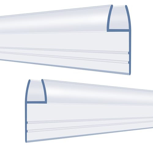 Hysagtek Shower Screen Seal Strip H Shape Shower Door Seal Strip 2 * 120cm Glass Shower Door Seal Strip Soft Rubber Curved Shower Screen Seal with Glue Water Barrier for 10mm Gap Cold Protection