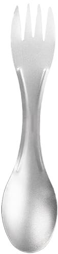 Titan-Gabel-Gabel-Löffel-Kombination, 2-in-1-Titan-Outdoor-Löffel | Multifunktionaler Göffellöffel, Göffel-Campingbesteck, umweltfreundliches Göffel-Geschirrbesteck für Rucksackreisen, Wandern und im
