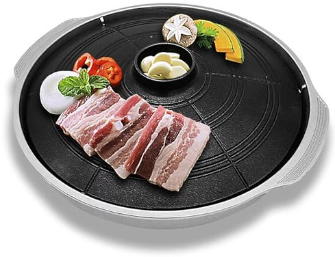 Griglia tradizionale coreana per barbecue, 34 cm, rotonda, antiaderente, senza fumo, in alluminio pressofuso, utilizzata per stufe domestiche ed esterne, prodotta in Corea