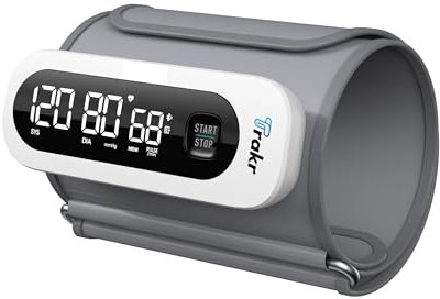 Trakr - Smart Blood Pressure Monitor with App | NHS Supplier & CE Approved | Wireless Upper Arm Cuff | Bluetooth | Portable Battery Powered