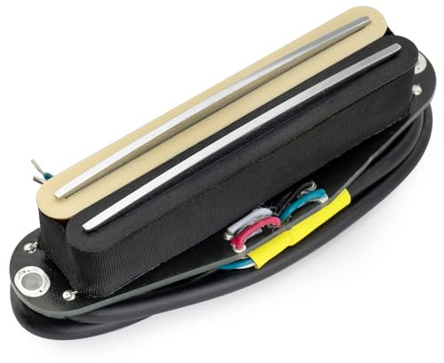 Musiclily Pro ST-DPHC Keramik Humbucker Tonabnehmer Single Coil Format Pickup 13,2K Super Distortion für Strat Style E-Gitarre, Zebra Korpus Chrom Rail