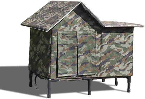 Katzenhaus Outdoor Winterfest Isoliert Faltbar Großer Raum, Katzenhöhle für Draußen Winterfest Thermo mit Türvorhang, mit Gemütlichem Liegekissen