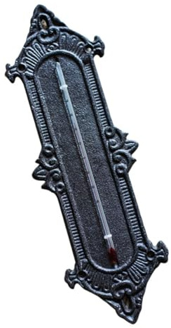 Thermomètre Mural Intérieur en Fer Noir, 1 Pièce, Décor