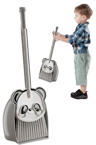 Besen und Pfau Set für Kinder, Besen- und Schaufel-Set für Kinder, niedlicher Panda-Besen und kombinierter Staub – Reinigungshelfer, kleine Kombination aus Spiel- für die Küche