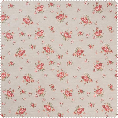 Globaltex Baumwollstoff Rosen, Acryl beschichtet, 140 cm breit, Meterware – Hochwertiger Baumwollstoff, langlebig