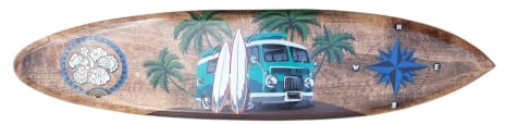 Camper Bus Deko Surfboard in 100cm mit Surfboard Motiv zum Aufhängen