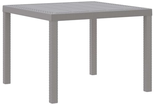 vidaXL Gartentisch Hellgrau 100 x 100 x 73 cm Poly-Rattan