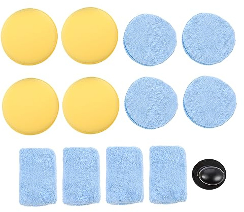 PRETYZOOM 13 Pezzi Lucidatura e Cera Manuale Auto Spugne Colorate per Pulizia Auto Accessori Pratici e Riutilizzabili per Superfici