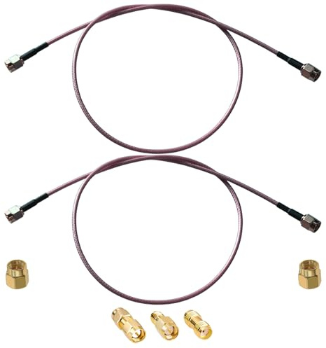 GTIWUNG 2 Pièces Câble d'extension SMA Antenne Mâle à Mâle Câble Coaxial RG316 50cm pour 4G Pi 2.4 GHz WiFi Wirelesse Routeur CB Radio+3 Pièces Adaptateurs SMA Kits