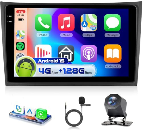 4G 128G VECHTEL 10.1 Radio para Coche con Bluetooth para Volvo XC90 2004-2013 Carplay Android Auto,WiFi GPS,RDS/FM Radio con cámara de visión Trasera AHD
