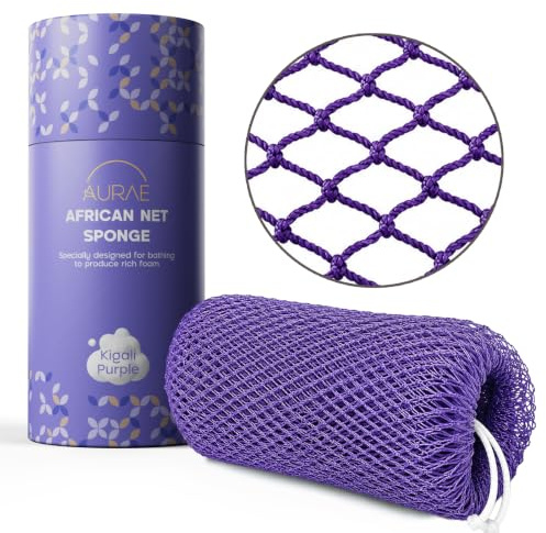 Djampe Filet de Douche Africain - Éponge Exfoliante 115 cm - Séchage Rapide