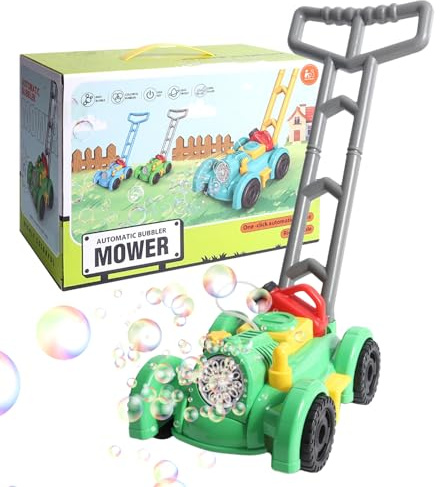 Rasenmäher-Blasenmacher | Automatische Seifenblasenmaschine aus robustem Kunststoff, interaktives Leuchtsystem, auslaufsicherer, versiegelter Tank, leichtgängige Blasengebläse-Spielzeug für Jung