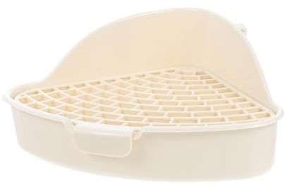 Alasum Kleintier Ecktoilette 2-Lagig aus PP mit Gitterboden Leicht zu Reinigen Abnehmbar für Kaninchen und Meerschweinchen