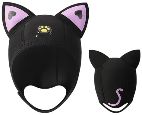 Cappucci per immersione in neoprene da 3 mm, cappucci per da nuoto con cinturino regolabile per nuoto, snorkeling, cappucci per avventure subacquee