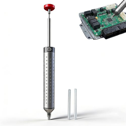 Bomba desoldadora eléctrica con boquilla de silicona- Herramienta de retiro de soldadura, aspiradora de soldadura para trabajos de soldadura y reparación