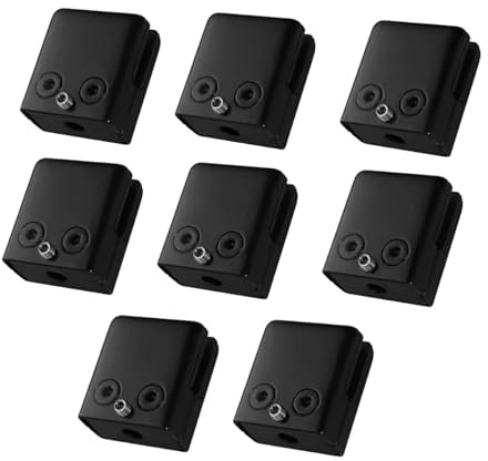 8 Pinces à Verre 8-10 mm en Acier Inoxydable 304, Support de Balustrade en Verre, Pinces de Fixation Carrées Plates Pour Garde-Corps en Verre, pour Rampes de Douche, Balcons et Escaliers, Noir