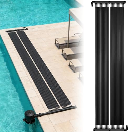 ACXIN Pool Solarkollektor Solarheizung 300 cm x 70 cm, Poolheizung Solar für Schwimmbad, Solarmatte, Umweltfreundliche Pool Wärmepumpe Alternative, 32 Kanäle EPDM Rohr, Schwarz