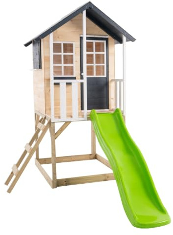 TP Toys Cabane Enfant sur Pilotis Modulable avec Toboggan, Jacinthes