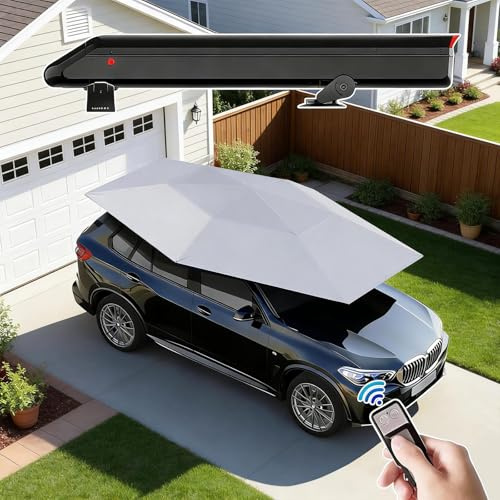 Toldo Automático Para Techo De Coche – Toldo Para Coche Con Control Remoto Y Caja De Almacenamiento, Cubierta Para Coche, Sombrilla Para Sedán Y Suv, Protección UV Que Bloquea El Calor Grey