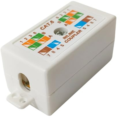 Hsioluted RJ45 Cat6 Junction Box Inline Punching Down Coupler Joiner for Ethernet Networking Cable Ethernet Connection Networking Accessories