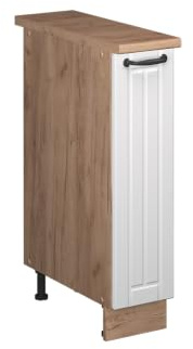 Vicco Apotekarskåp Fame-Line, Vitt hus på landet/Goldkraft ek, 20 cm, AP Oak, för kombination med andra moduler i Fame-Line-serien