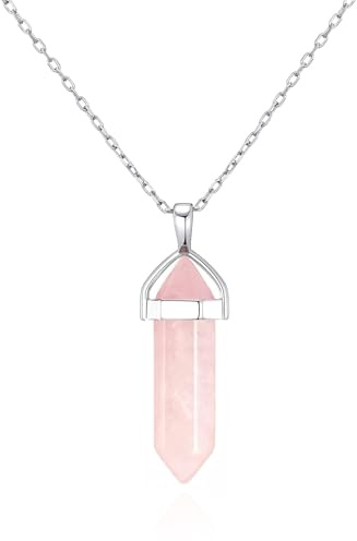 Philip Jones Rose Quartz Genuine Gemstone Necklace