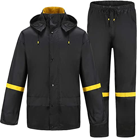 Ourcan Rain Suits for Men Waterproof Rain Gear Breathable Rain Coats Hooded Rain Jacket Pants