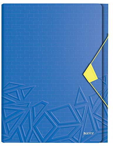 Leitz Projektmappe in A4 Format, 5 Fächer, Gummibandverschluss, Kapazität für 250 Blatt, Blau, Urban Chic, 39970032