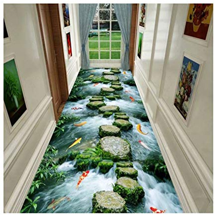 Siunwdiy 3D Teppich optische Täuschung Teppich Läufer für Flur, Hotel, Küche - Wasserdicht, Illusion Design, #05, 60x200cm
