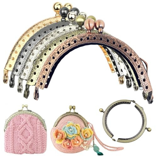 NO Metal Monedero Beso Cerradura, 5 Piezas Marco de Metal Bolso Cierre de Bronce para Monedero Marco Kiss Cierre para Bolso Bolsa Bronce para Bolsos y Carteras de Bricolaje 8,5 cm (5 Colores)