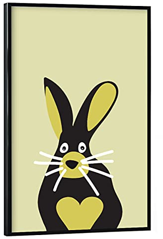 artboxONE Poster mit schwarzem Rahmen 60x40 cm Für Kinder Hase Tierportrait - Bild hase hase Hasen