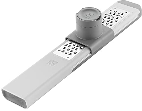 ZWILLING Z-Cut - Grattugia fine 3 in 1, grattugia, tecnologia più veloce, protezione per le dita, supporto per alimenti, vassoio per alimenti, Zester