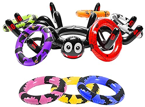PPY Weihnachten Ringwurfspiel Erwachsene, aufblasbare Xmas Santa Hüte Ring Toss Spiel mit 4 Ringen,Familien Weihnachtsparty Spiel Weihnachten Stapeln Ring Spiel für Kinder Weihnachten Party Favors