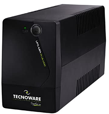 Tecnoware UPS 1200VA UK for PC/Modem, NOT for Gaming/Console, ERA PLUS UPS, Software, Protection against Blackouts and Voltage Fluctuations for PC, Modem, Video Surveillance, Cash Register