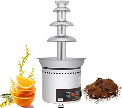 Chauffe-Sauce pour Nacho Cheese Commercial, Machine à Fontaine à Fondue au Chocolat, Machine à Fondue en Cascade au Chocolat de Grande capacité (4 Tier)