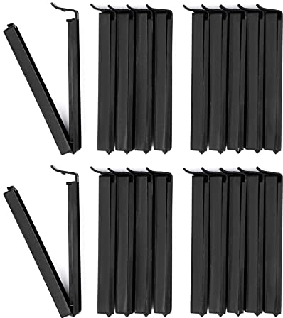 Vaily Tütenclips Verschlussclips Schwarz - 20 Klammern für Tüten, Beutel und Gefrierbeutel - 11 cm