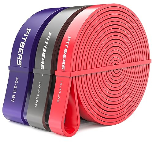 FitBeast Pull Up Bands Set, 5 Different Levels Resistance Band Pull Up for Calisthenics, Bodyweight Training, Muscle Toning, Yoga, Stretch Mobility, Pull Up Assistance Bands