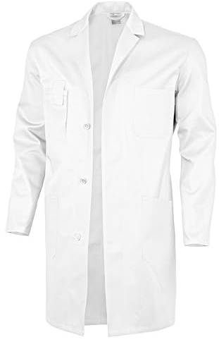 Qualitex Basic Berufsmantel 240 Arbeitskittel Herren Damen Arbeitsmantel Blau Weiß Kittel Baumwolle