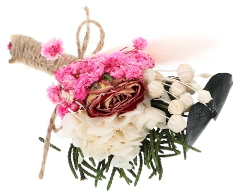 Cabilock Hochzeitscorsage aus Künstlichen Trockenblumen mit Baumwollfaden und Polyester Dekorative Brautjungfern Corsage Feiern und Foto Requisiten