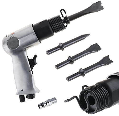 WYRMB Pistola de Mano Profesional de 120mm, Palas de Gas, Martillo de Aire, Herramientas neumáticas pequeñas para Eliminar óxido con 4 cinceles