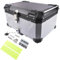 GELUOXI Silver Aluminum Waterproof Motorcycle Top Case Tail Box 65L with Lock for Luggage Storage