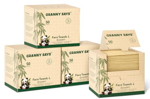 GRANNY SAYS Asciugamano usa e getta per il viso, 200 pezzi asciugamani per il viso morbidi extra spessi, asciugamani monouso, salviette struccanti, salviette per viso, disposable face towels