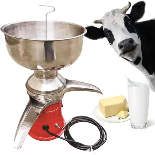 Separatore Elettrico per Crema di Burro/Latte per Latte di Mucca E di Pecora E di Capra E di Cammello, Centrifuga per Panna Professionale con Ciotola per Il Latte (8 L), 50 L/H&9500R/Min-Acc