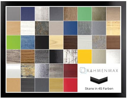 RahmenMax Skane Puzzlerahmen Bilderrahmen Posterrahmen 48 x 68 cm Schwarz Hochglanz Passgenau Handgefertigt inklusive klarer Acryl Verglasung